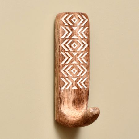Brown Wooden Adhesive Hooks for Painted Walls